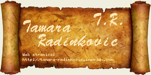Tamara Radinković vizit kartica